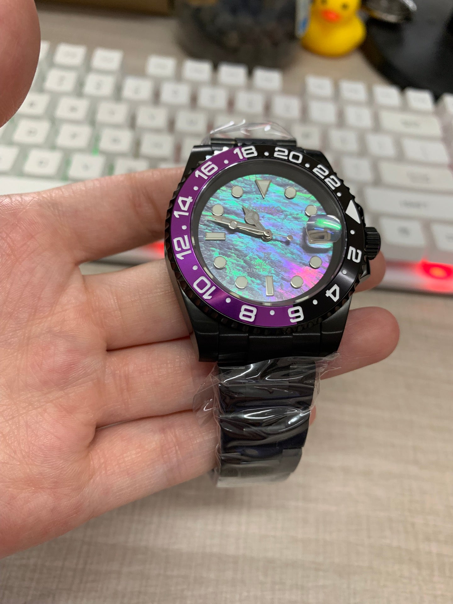 Submariner Black/Purple Mother of Pearl Dial Mod