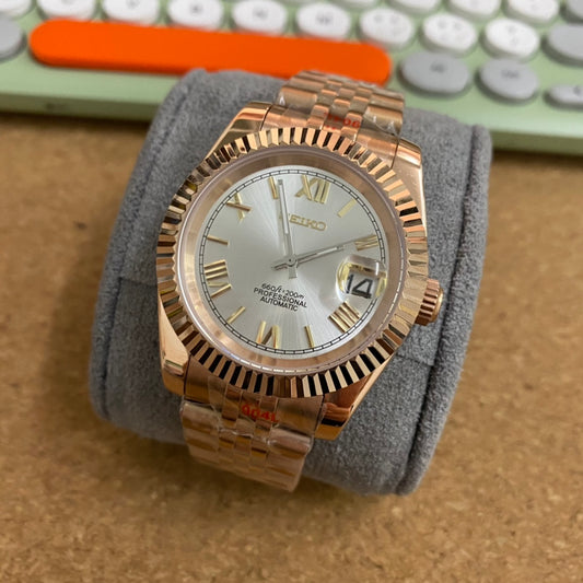 Datejust Rose Gold Roman Champagne Dial Mod