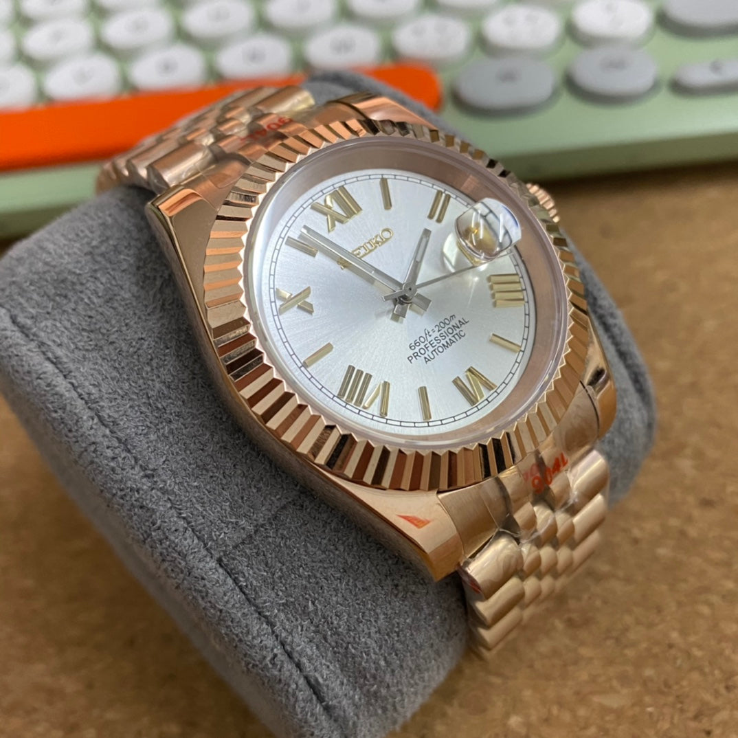 Datejust Rose Gold Roman Champagne Dial Mod