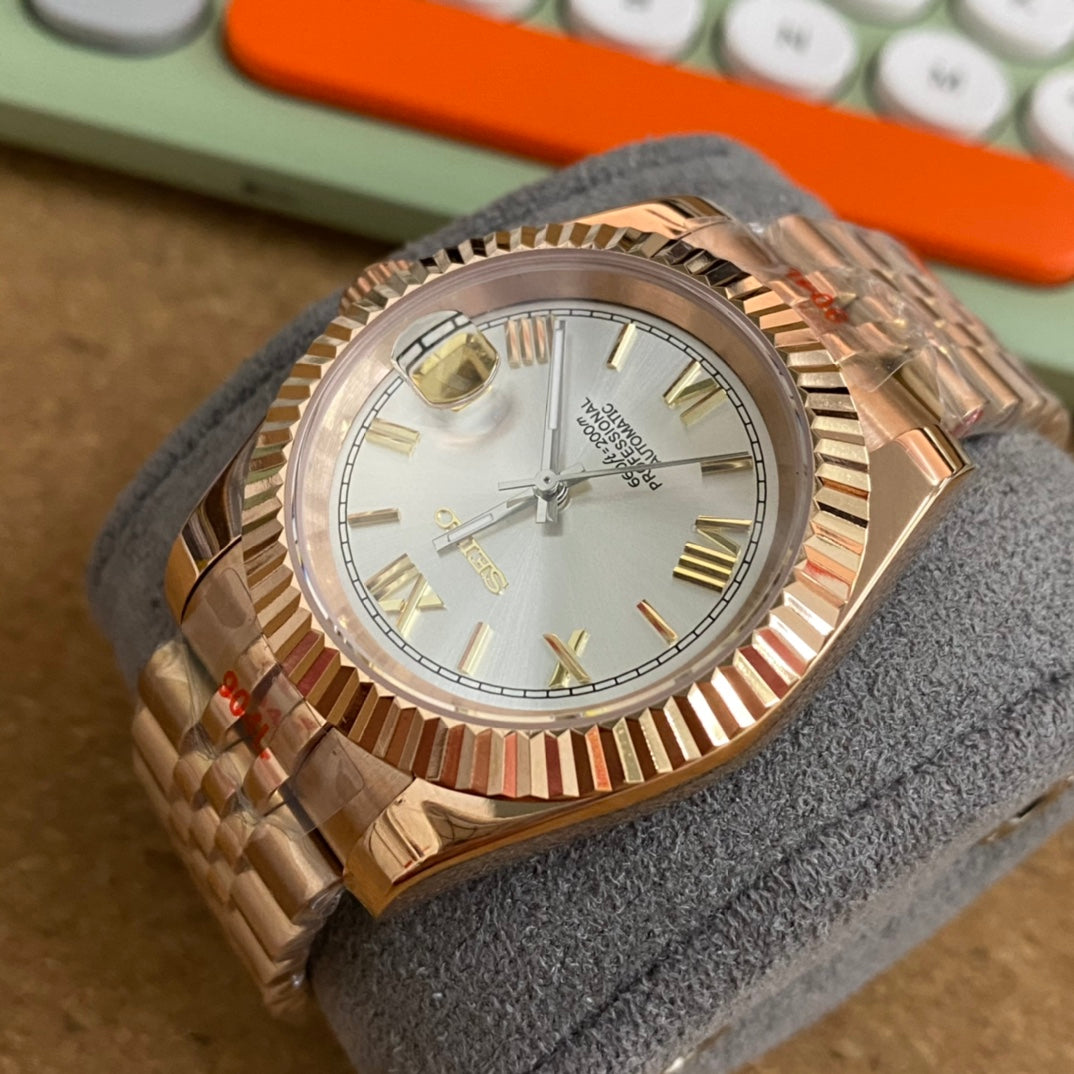 Datejust Rose Gold Roman Champagne Dial Mod
