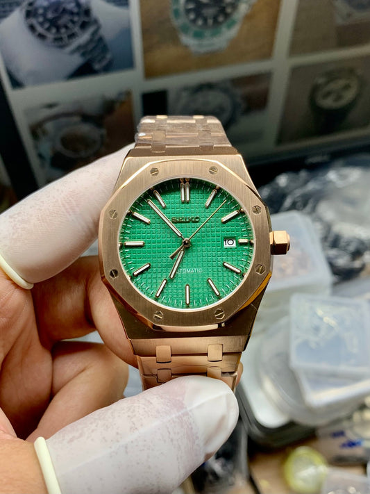 Royal Oak Rose Gold Green Dial Mod