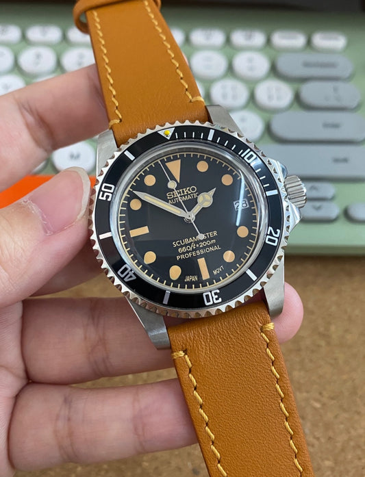 Vintage Submariner Mod Leather Strap