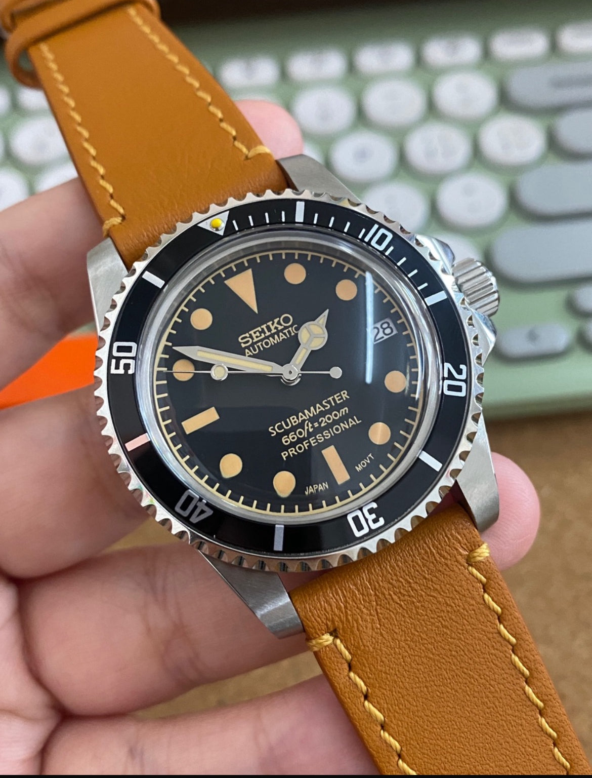 Vintage Submariner Mod Leather Strap