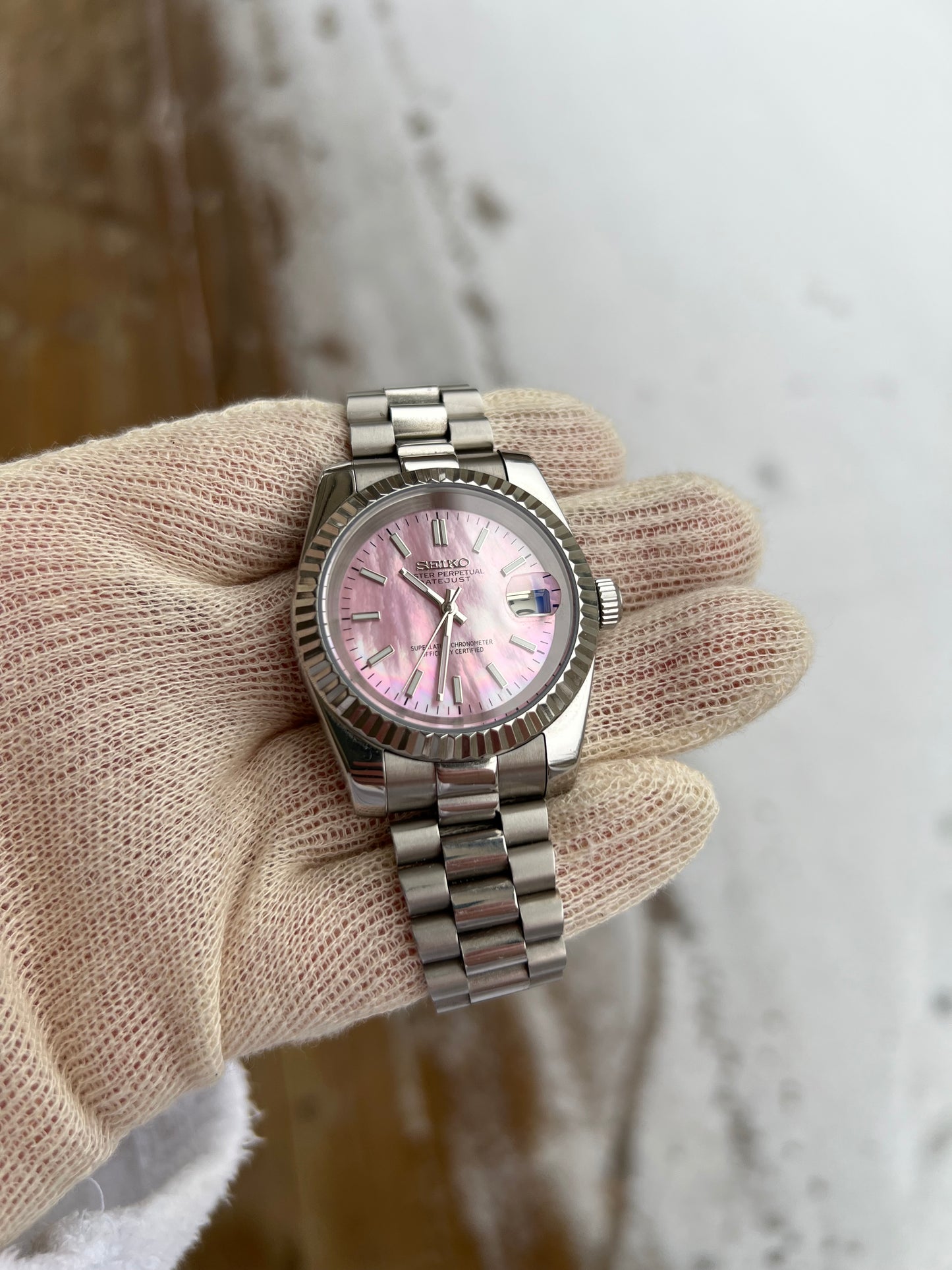 Datejust Presidential Pink Pearl Dial Mod