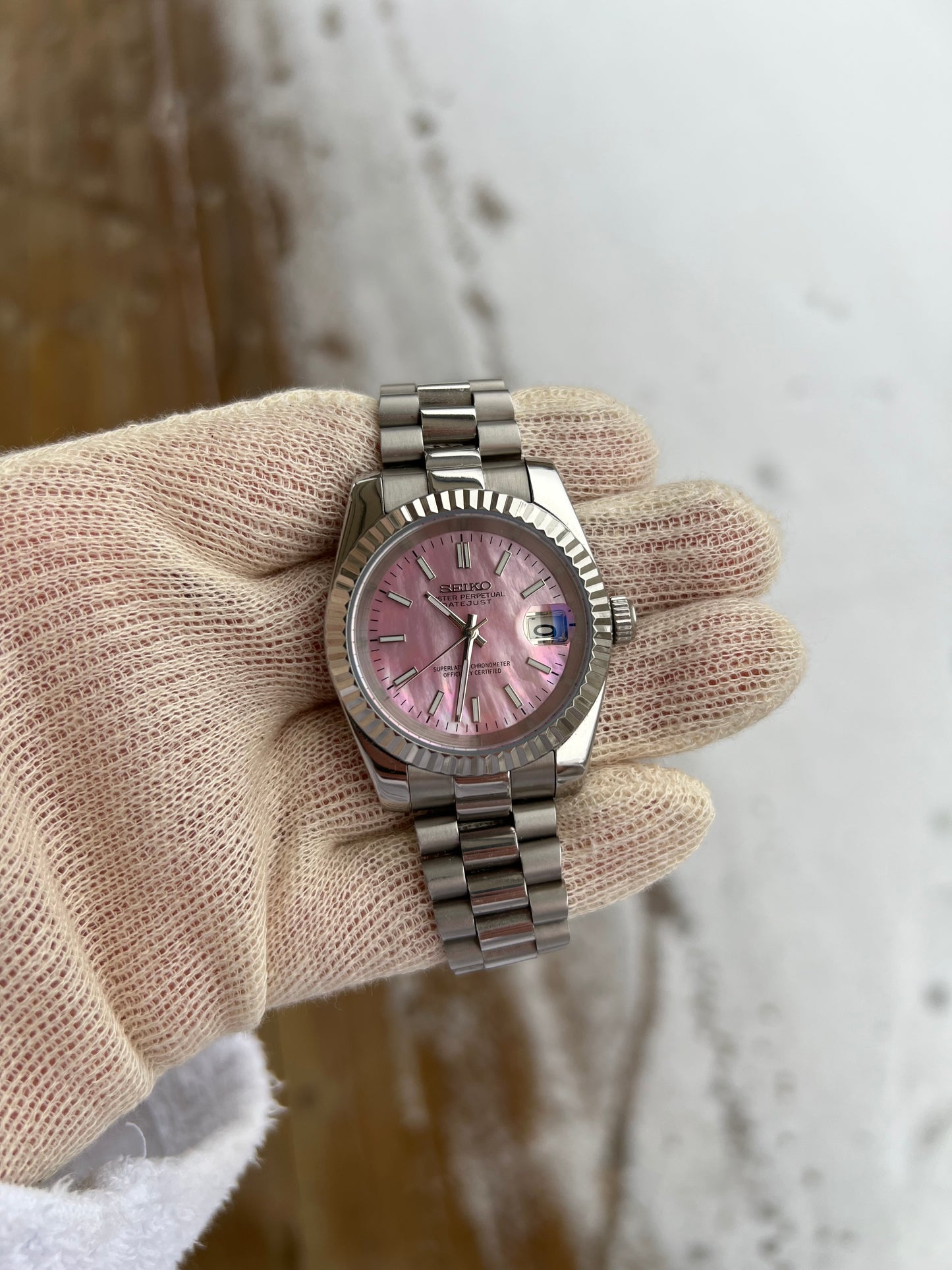 Datejust Presidential Pink Pearl Dial Mod
