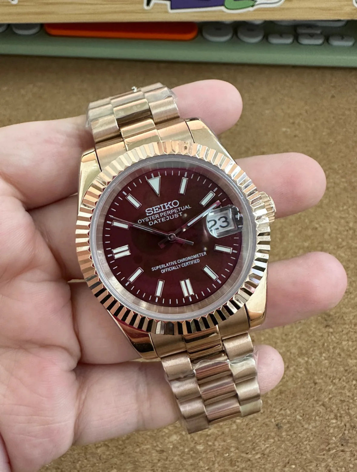 Datejust Rose Gold Chocolate Dial Mod