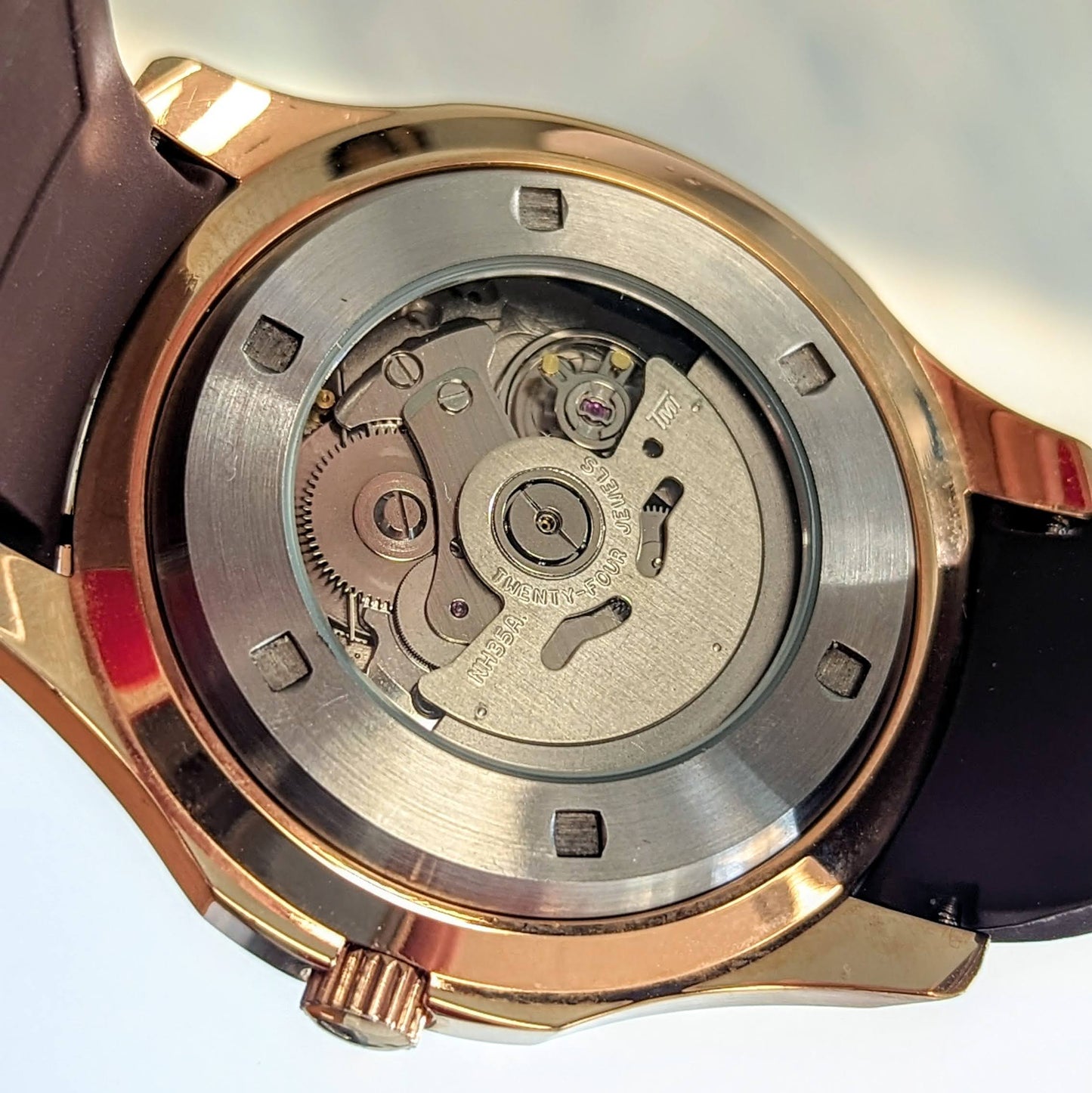 Aquanaut Rose Gold Rubber Brown Dial