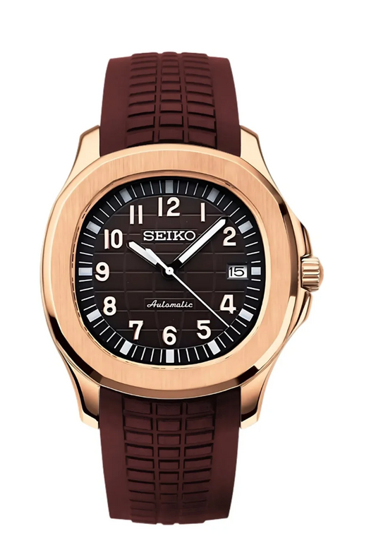 Aquanaut Rose Gold Rubber Brown Dial