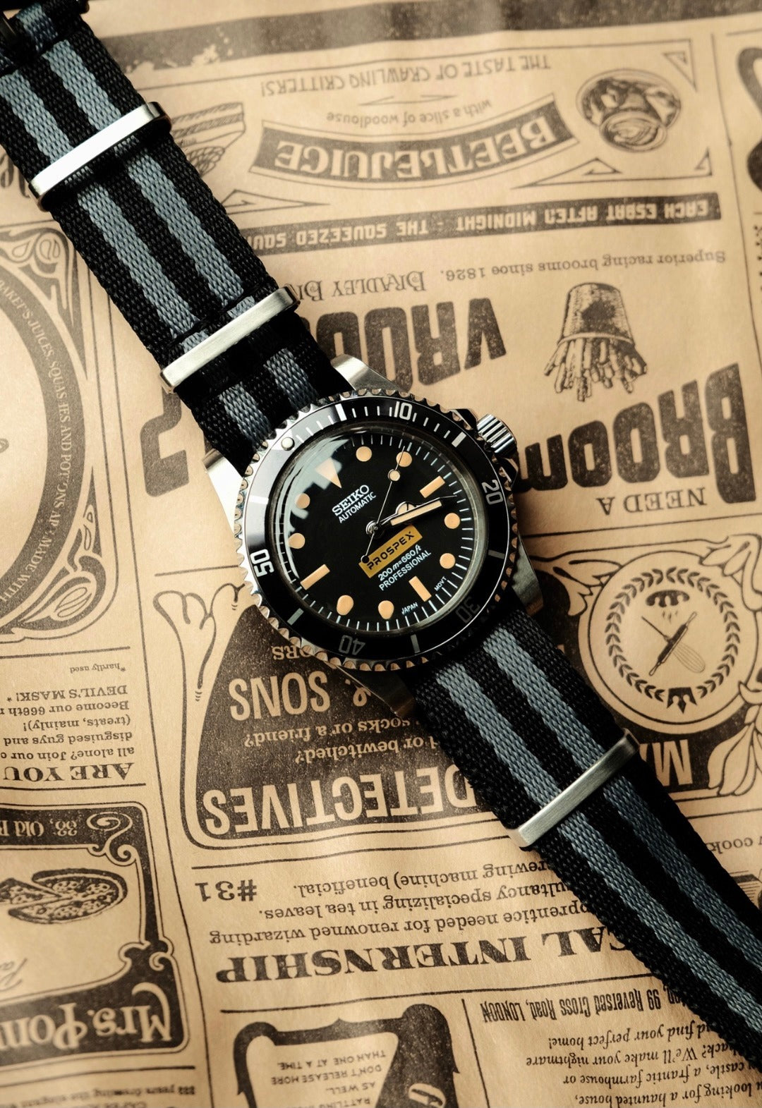 Vintage Black Submariner Canvas Strap