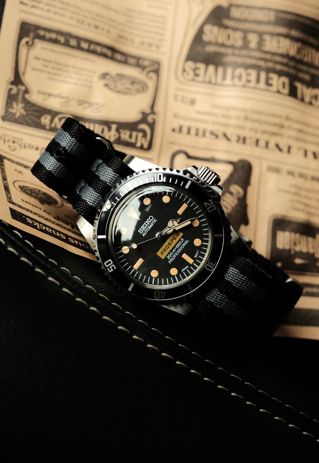 Vintage Black Submariner Canvas Strap