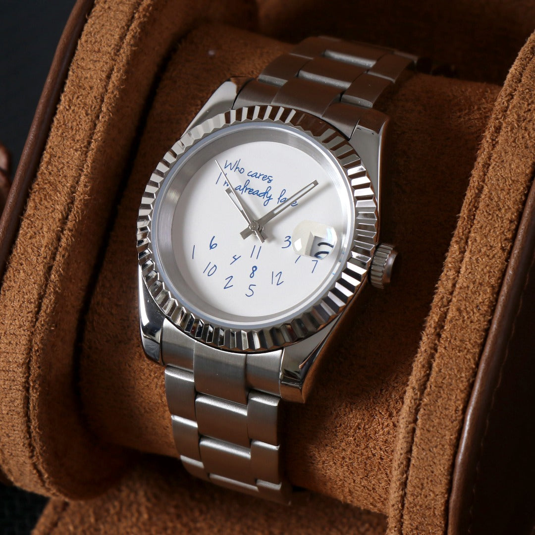 Datejust "Who cares I'm already late" White Mod