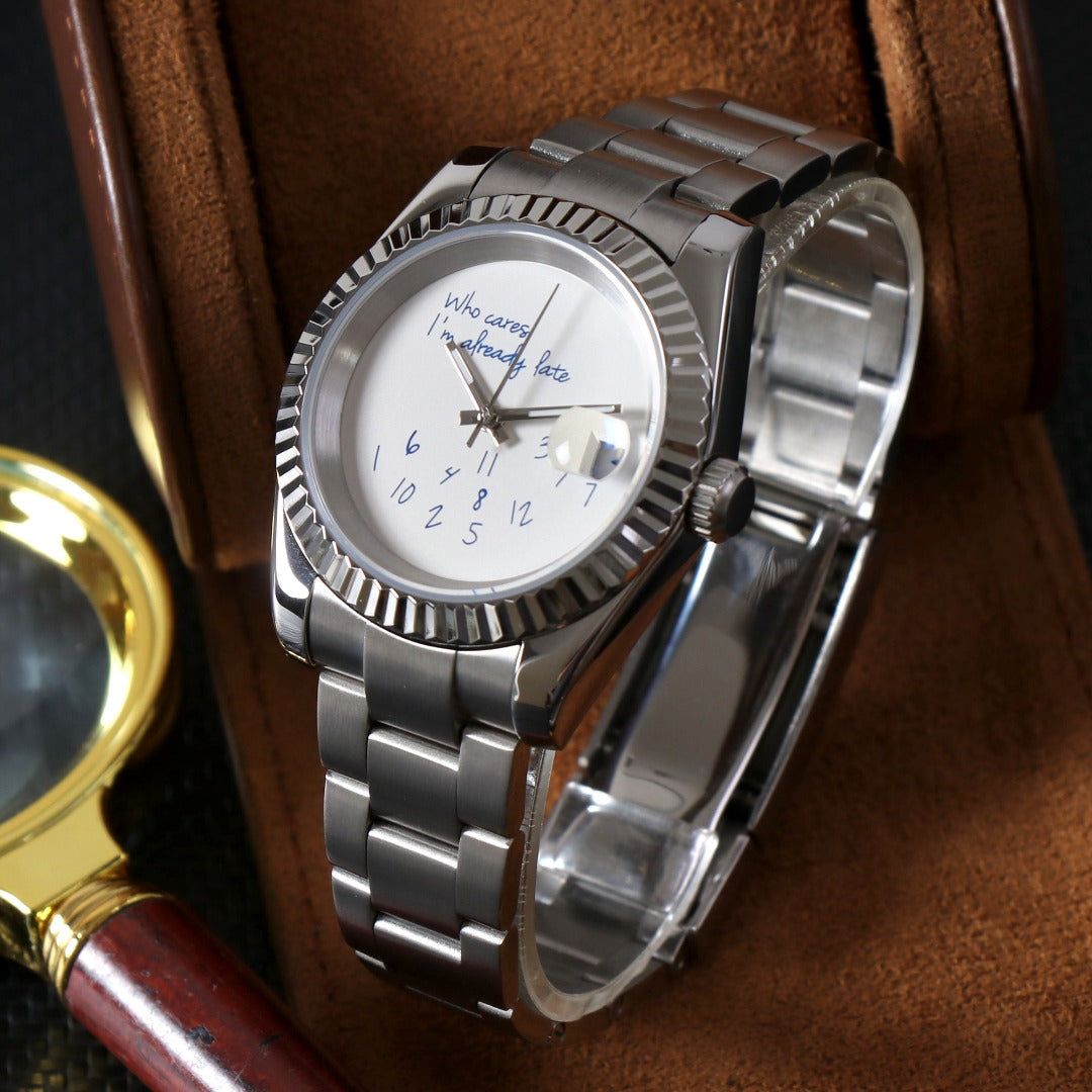 Datejust "Who cares I'm already late" White Mod