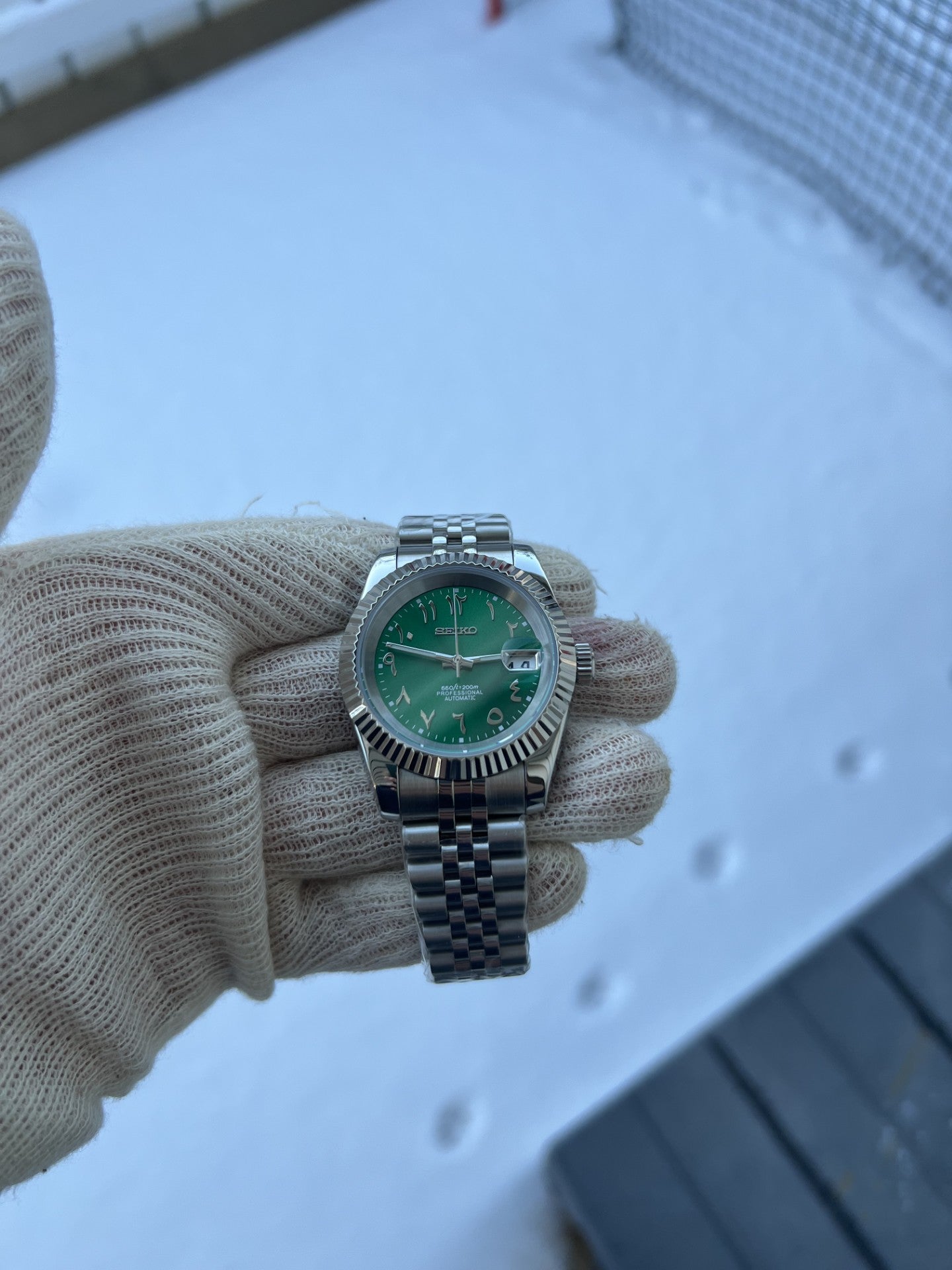Datejust Fluted Bezel Arabic Green Dial