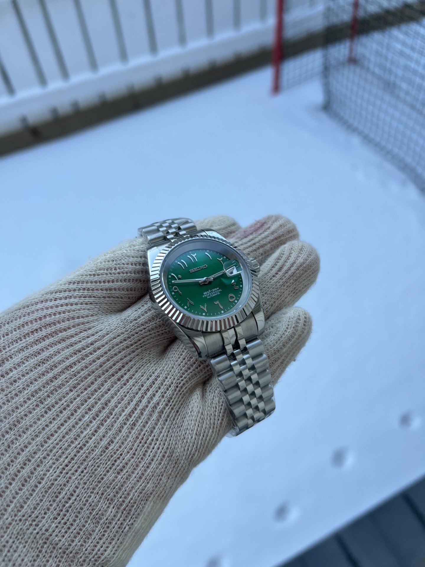Datejust Fluted Bezel Arabic Green Dial