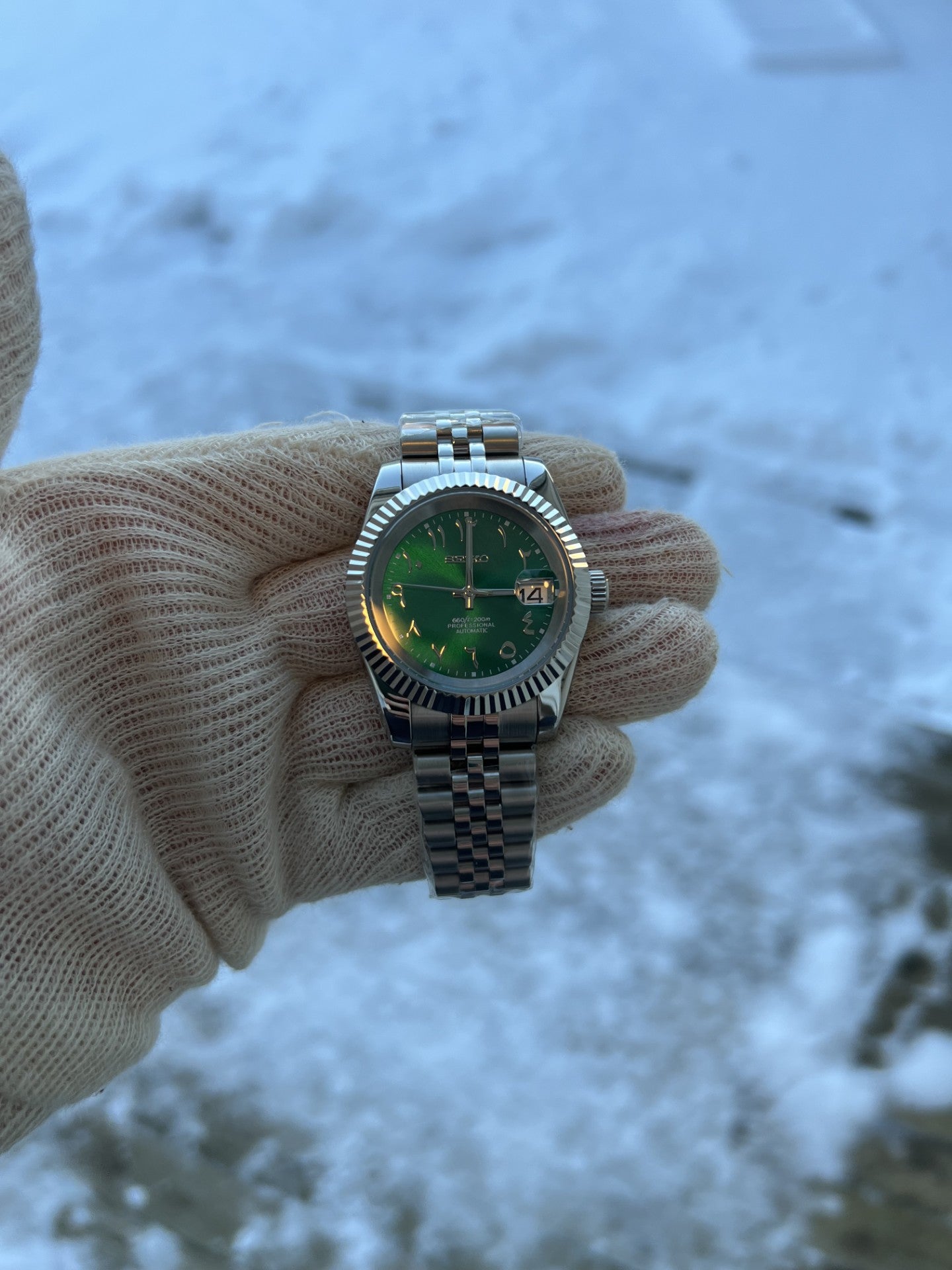 Datejust Fluted Bezel Arabic Green Dial