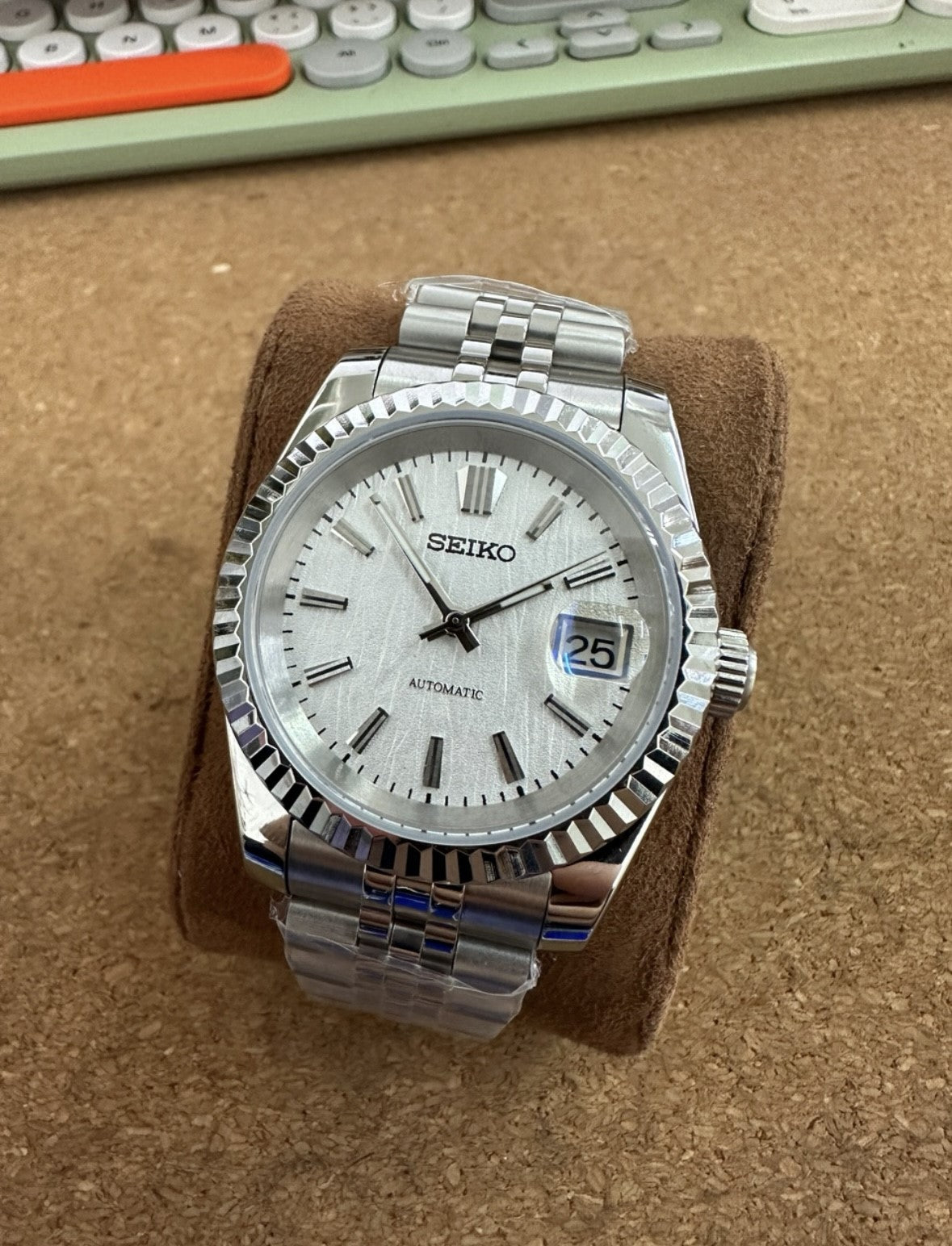 Datejust Fluted Bezel Custom White Dial Mod