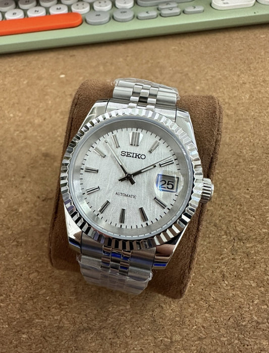 Datejust Fluted Bezel Custom White Dial Mod