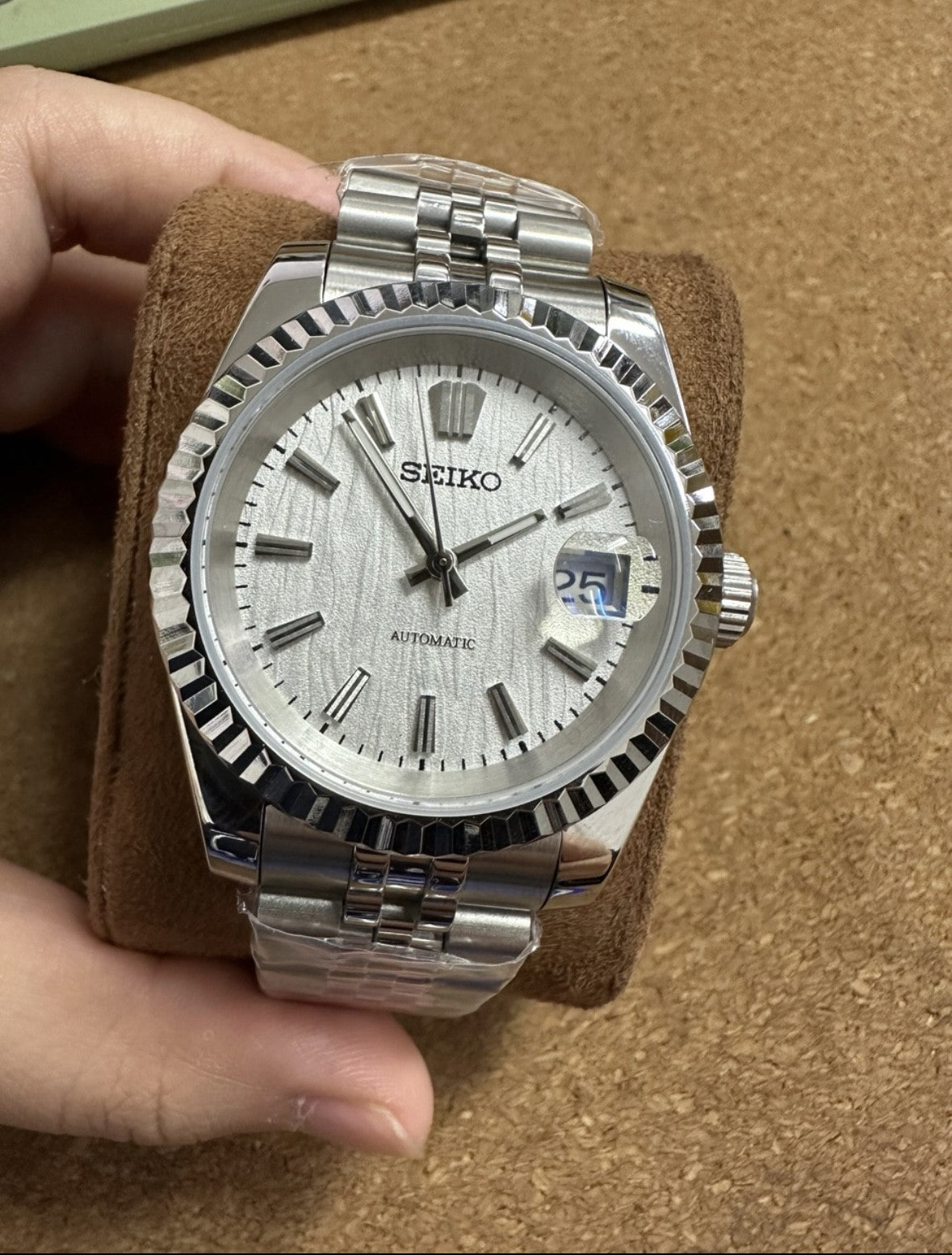 Datejust Fluted Bezel Custom White Dial Mod