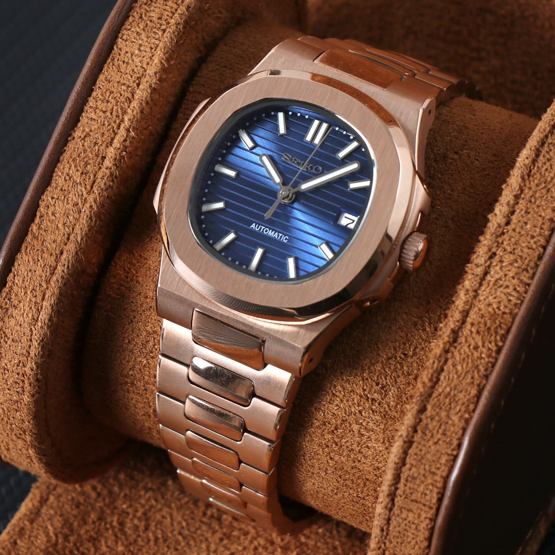 Nautilus Rose Gold Blue Dial Mod
