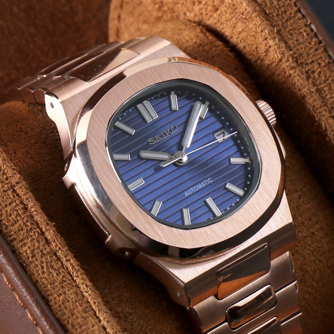 Nautilus Rose Gold Blue Dial Mod