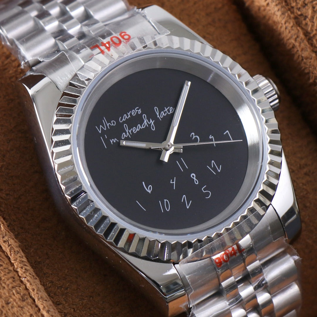 Datejust "Who Cares I'm Already Late" Black Mod