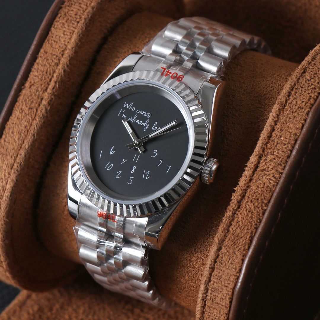 Datejust "Who Cares I'm Already Late" Black Mod