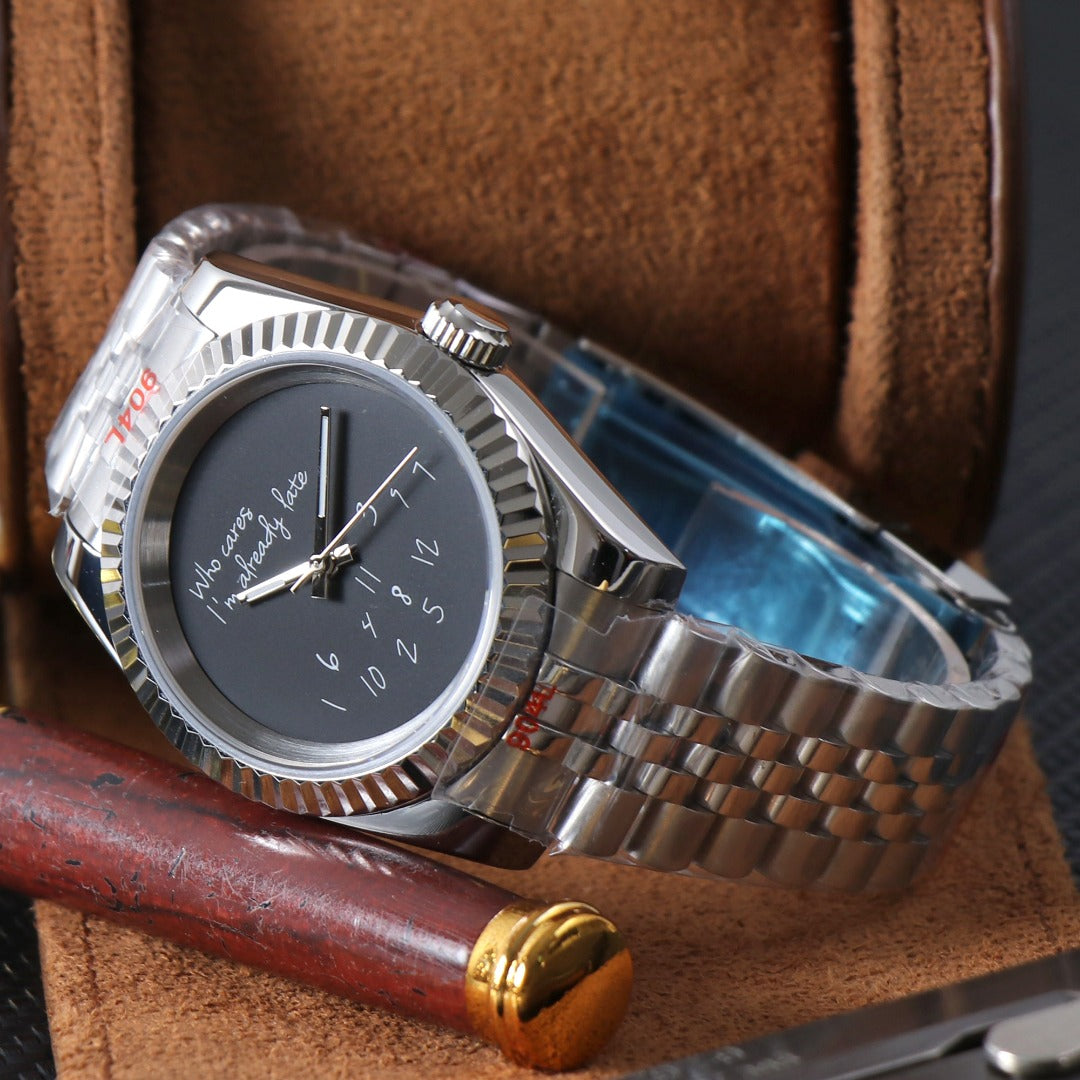 Datejust "Who Cares I'm Already Late" Black Mod