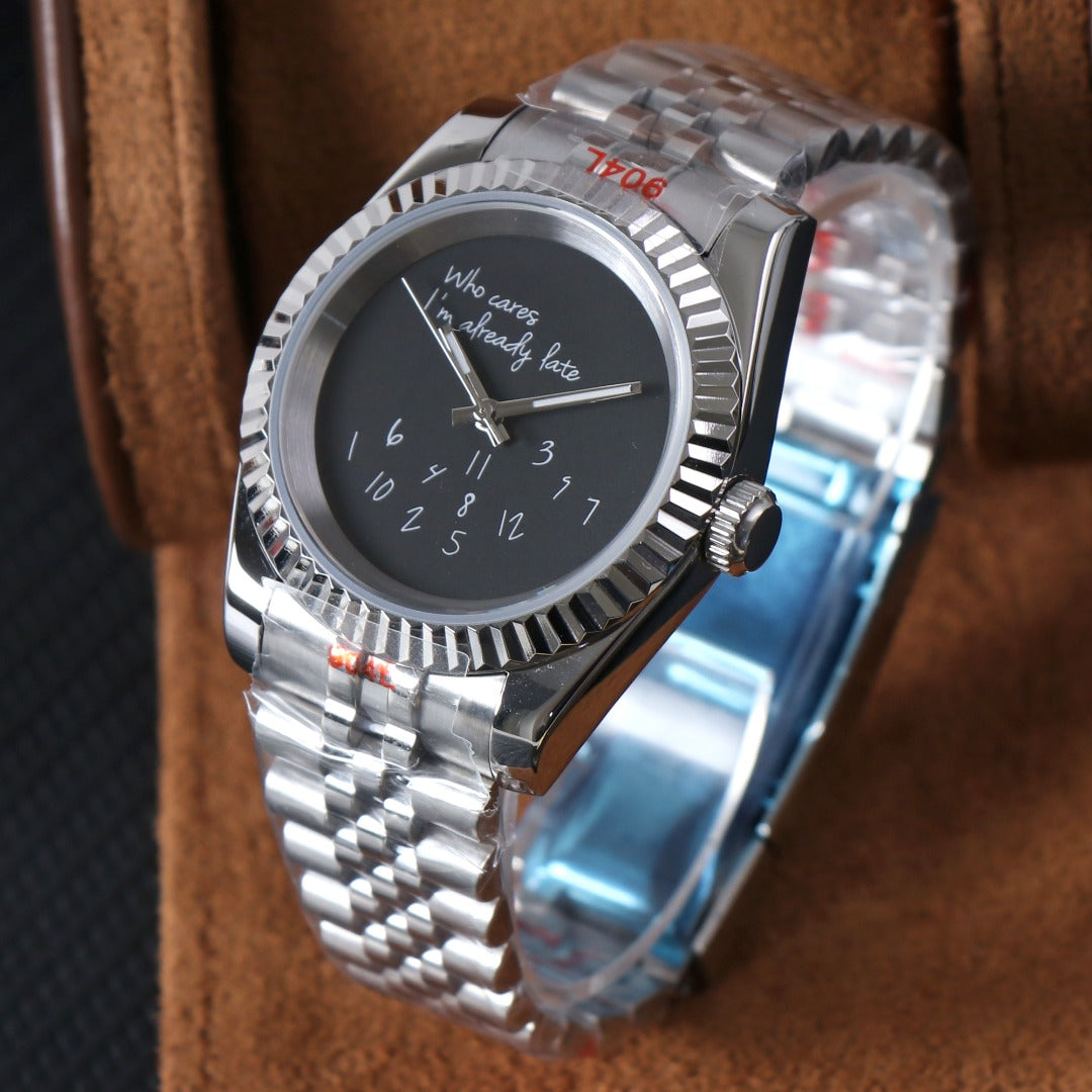 Datejust "Who Cares I'm Already Late" Black Mod